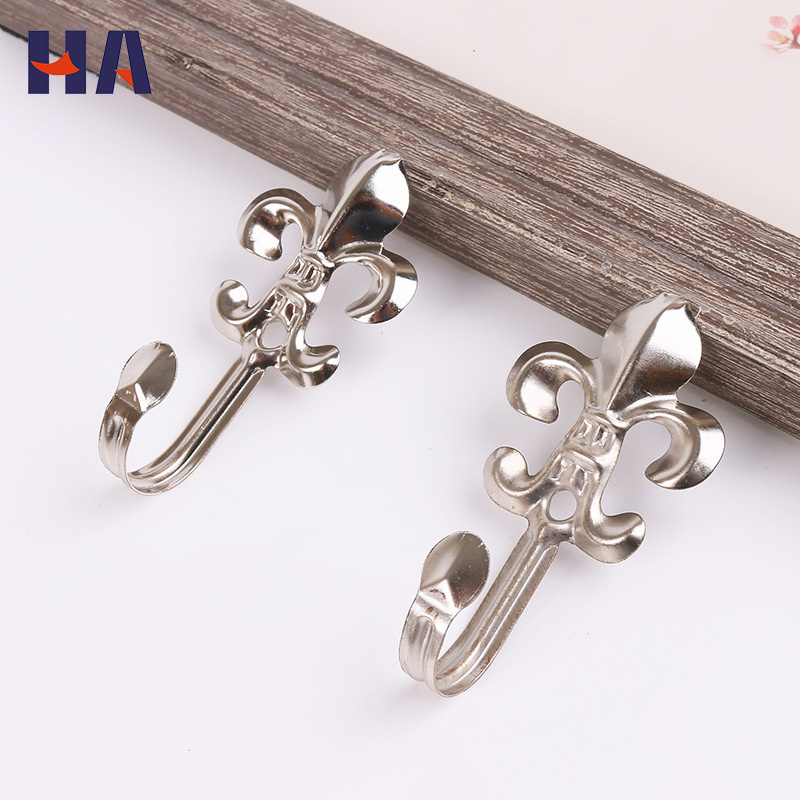 Factory Direct Commercial Small Metal Curtain Wall Hooks Tiebacks Gold Silver Curtain Accessories Hanger Hook For Decoration