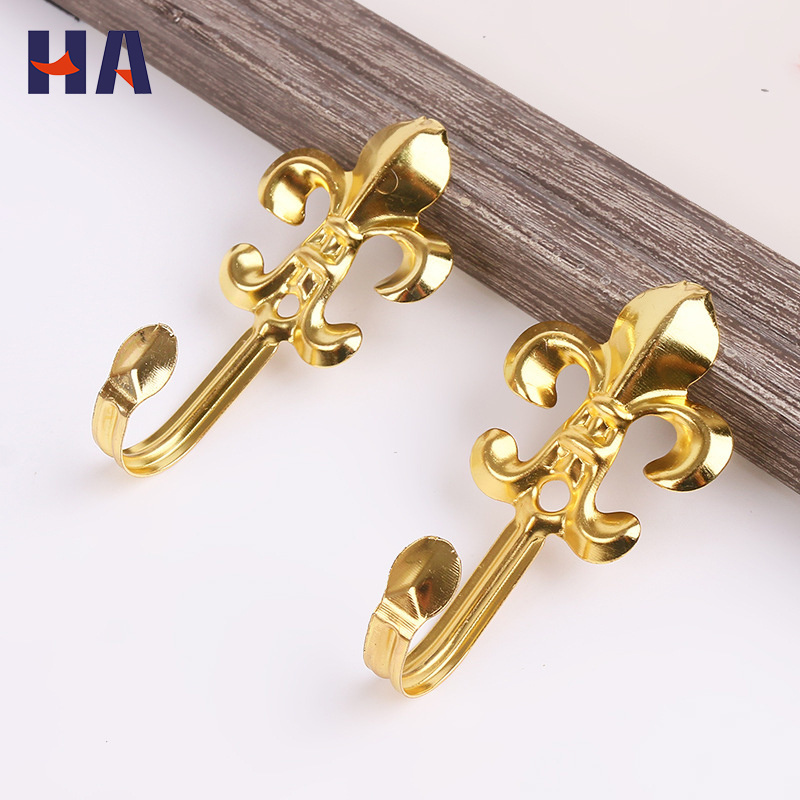 Factory Direct Commercial Small Metal Curtain Wall Hooks Tiebacks Gold Silver Curtain Accessories Hanger Hook For Decoration