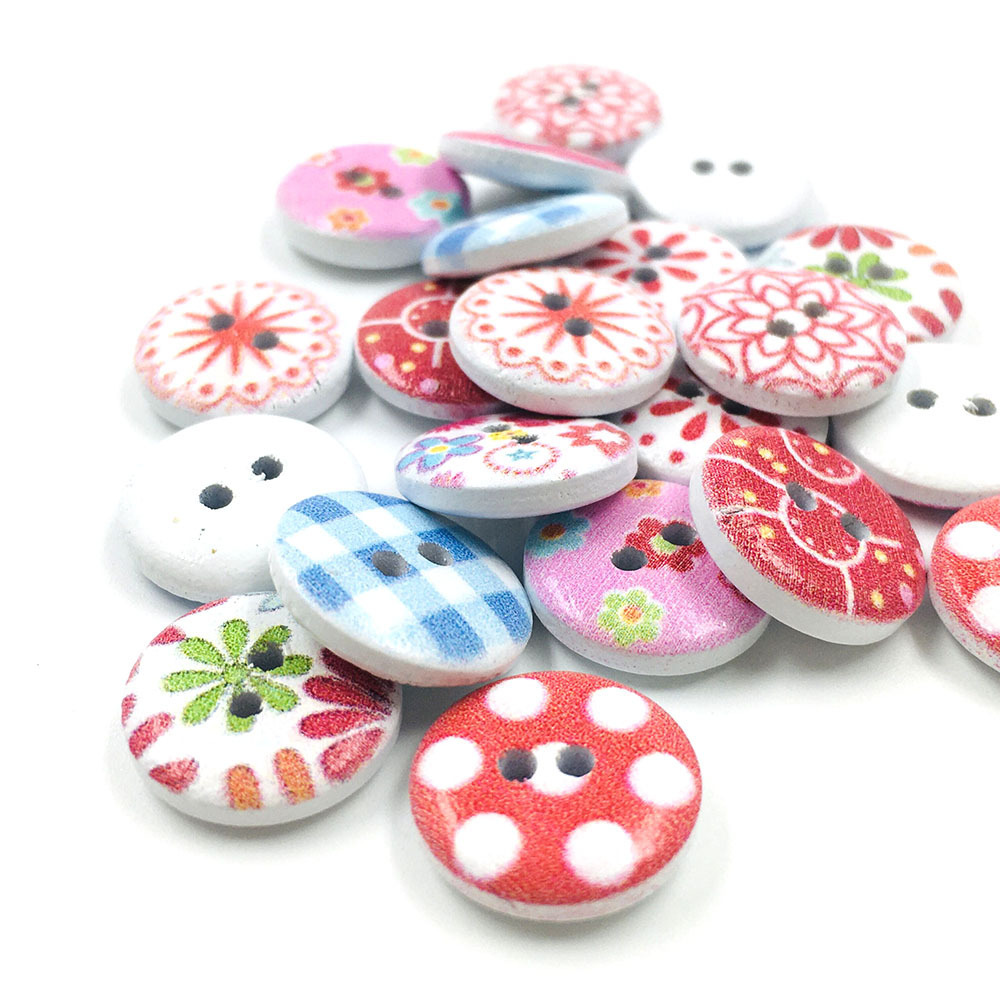 Wholesale Colorful Handmade Flower Large Wood Buttons