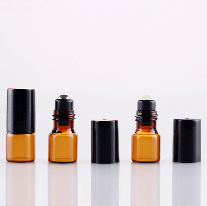 Amber Brown Roller Ball 2ml 3ml 5ml 10ml Perfume Oil Cosmetic Empty Roll On Bottle Glass Essential Oil Rollon Bottle