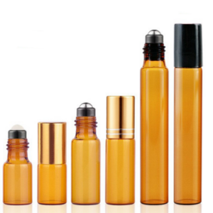 Amber Brown Roller Ball 2ml 3ml 5ml 10ml Perfume Oil Cosmetic Empty Roll On Bottle Glass Essential Oil Rollon Bottle