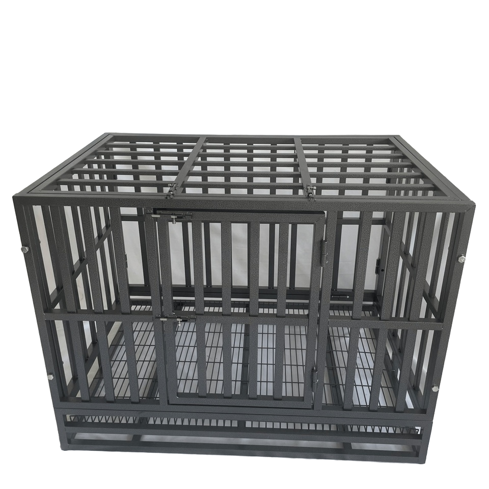 37inch iron metal pet cages stackable crates heavy-duty customizable breathable folded dog cage pet kennel