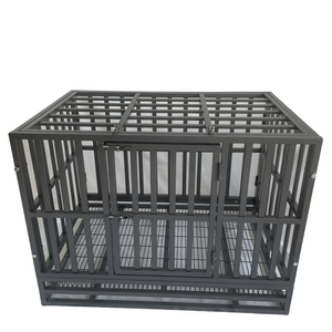 37inch iron metal pet cages stackable crates heavy-duty customizable breathable folded dog cage pet kennel