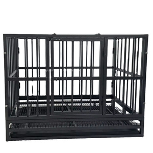 iron fence 47 inch metal dog cage pet kennel heavy duty folded stackable crates