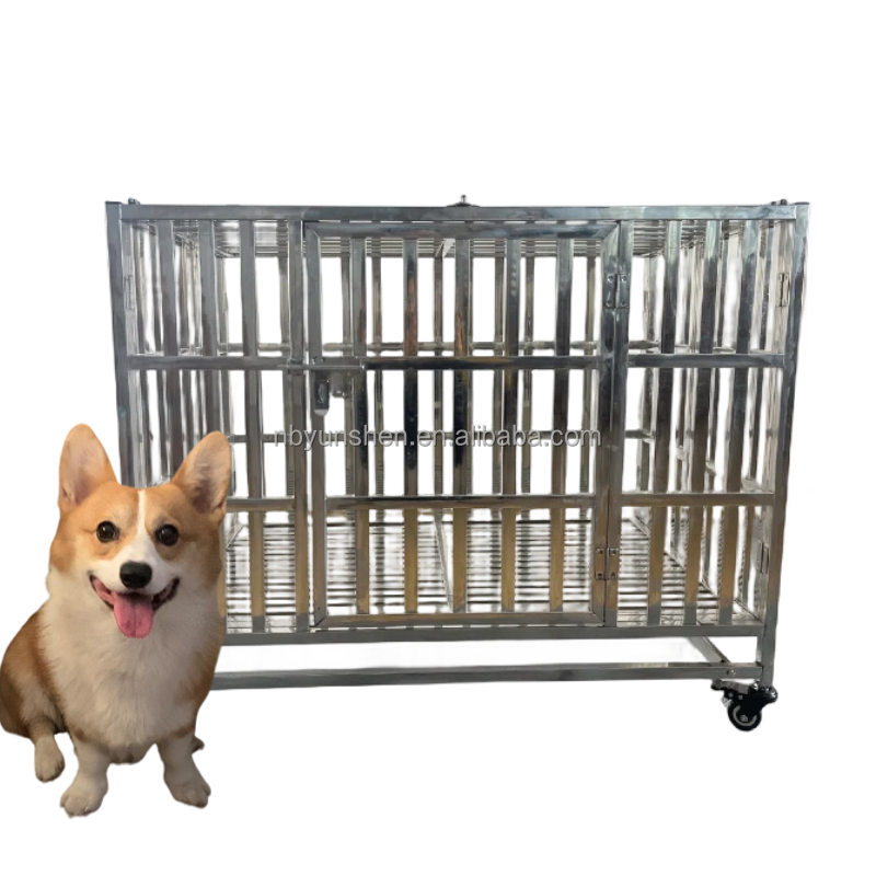 37 Inch Customizable Dog Cage With Wheels folding crates Visibility Dog Kennels Large Outdoor