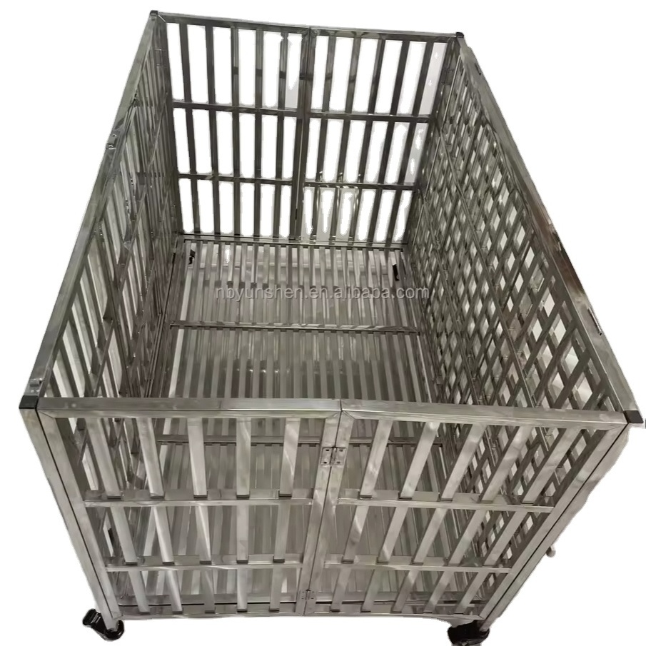 42inch heavy duty dog cage folded stackable outdoor double crates for large dog with wheels