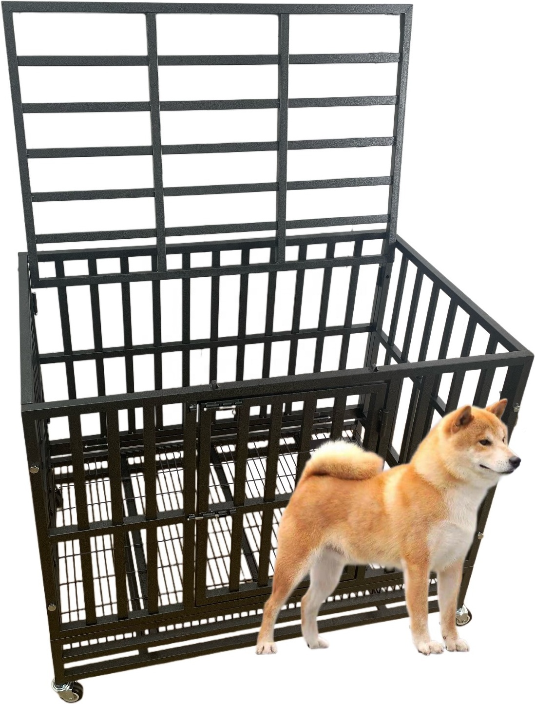 pert cages iron metal Playpen Wheels Heavy Duty Dog Cage Pet Kennel Crate on Sale