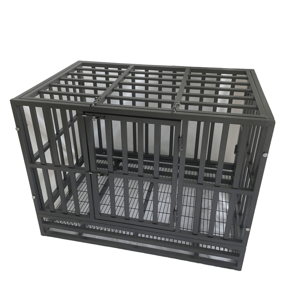 37inch crates kennel pet cages for dog stackable folded breathable heavy-duty kennel iron metal material