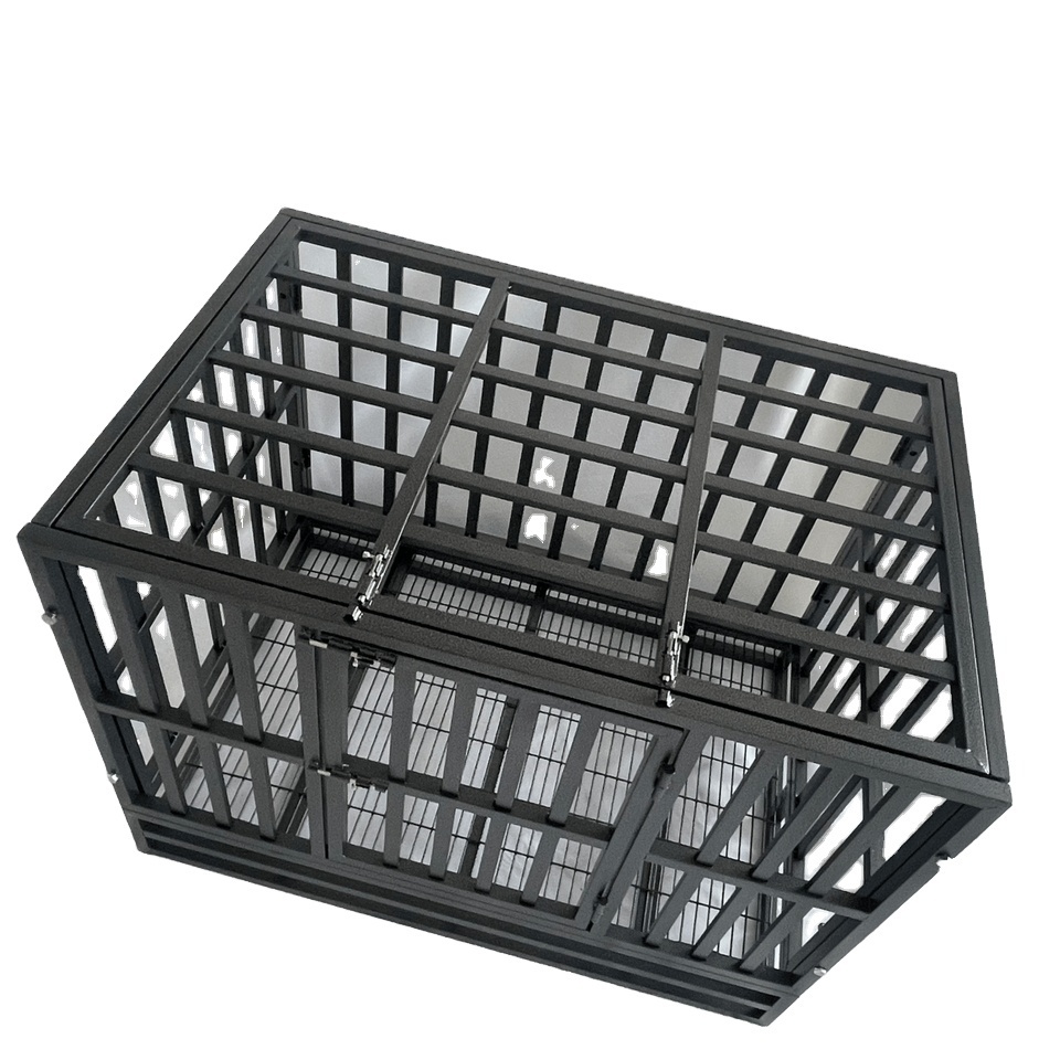 37inch iron metal pet cages stackable crates heavy-duty customizable breathable folded dog cage pet kennel