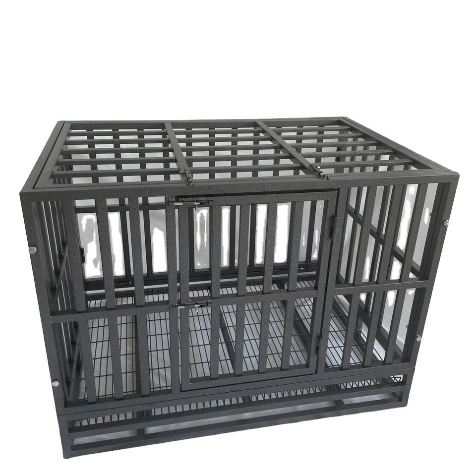 indoor iron metal pet cages outdoor stackable crates heavy-duty customizable breathable folded dog cage pet kennel