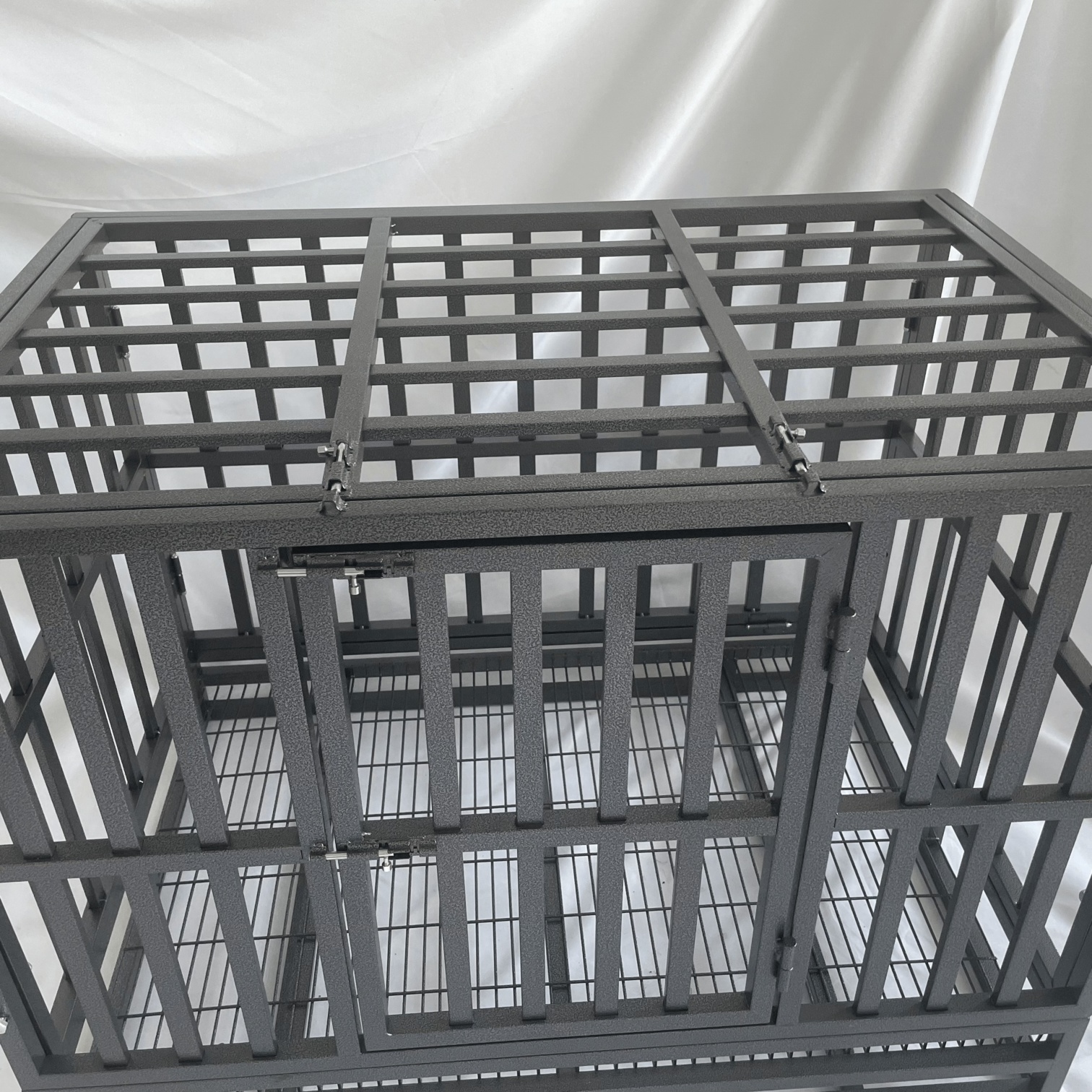 indoor iron metal pet cages outdoor stackable crates heavy-duty customizable breathable folded dog cage pet kennel