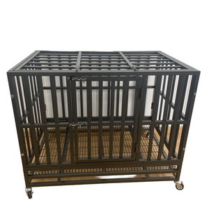 heavy duty kennel stackable pet cages iron metal 37inch breathable comfortable indoor&outdoor folded