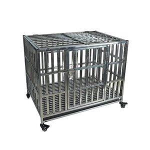 47Inch Indoor Dog Crate with Breathable Design Durable Metal and Stainless Steel Push-Up Closure Iron Material