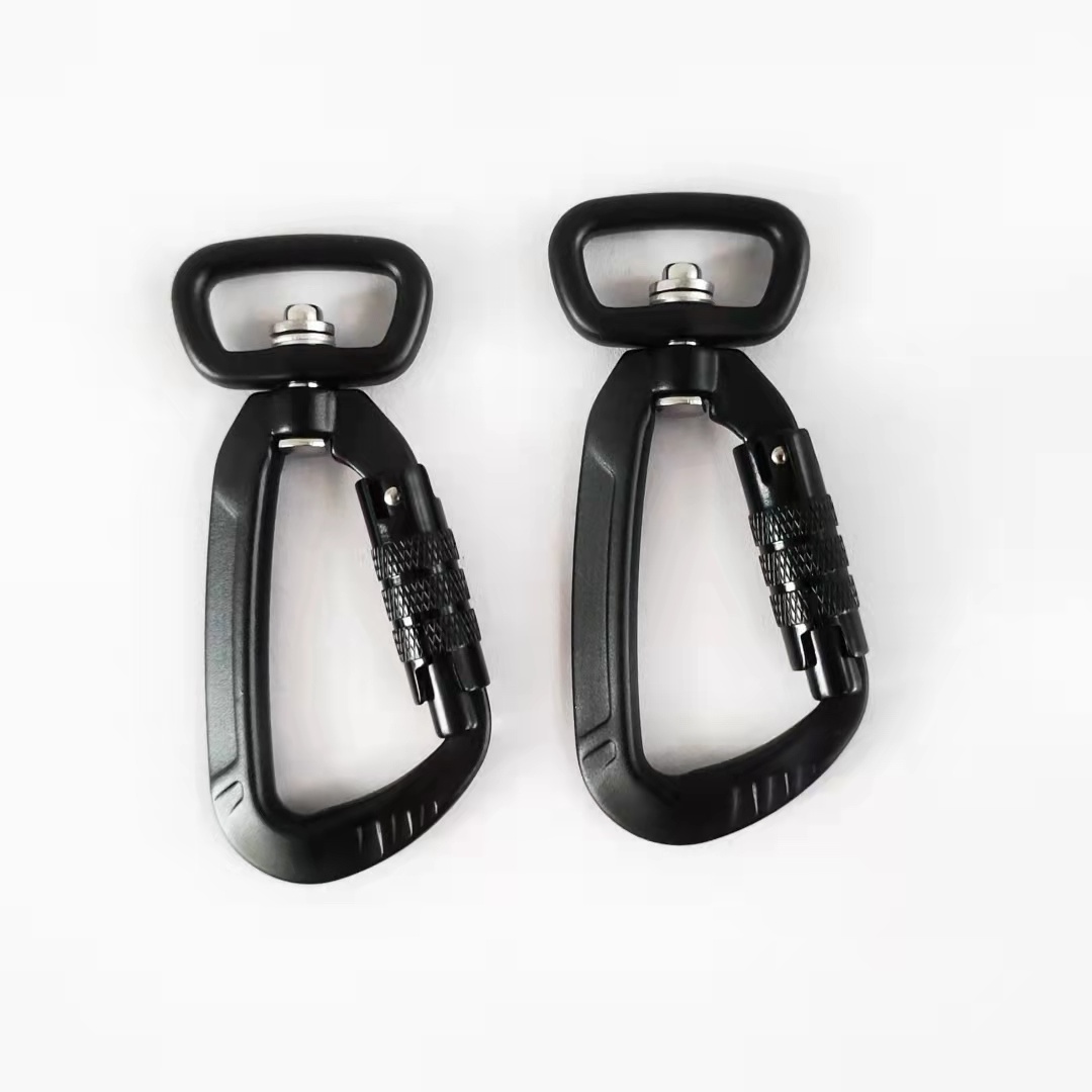 Swing Hook Automatic Locking Climbing Carabiner Clip Swivel Hook For Hammock Carabiner With key Ring