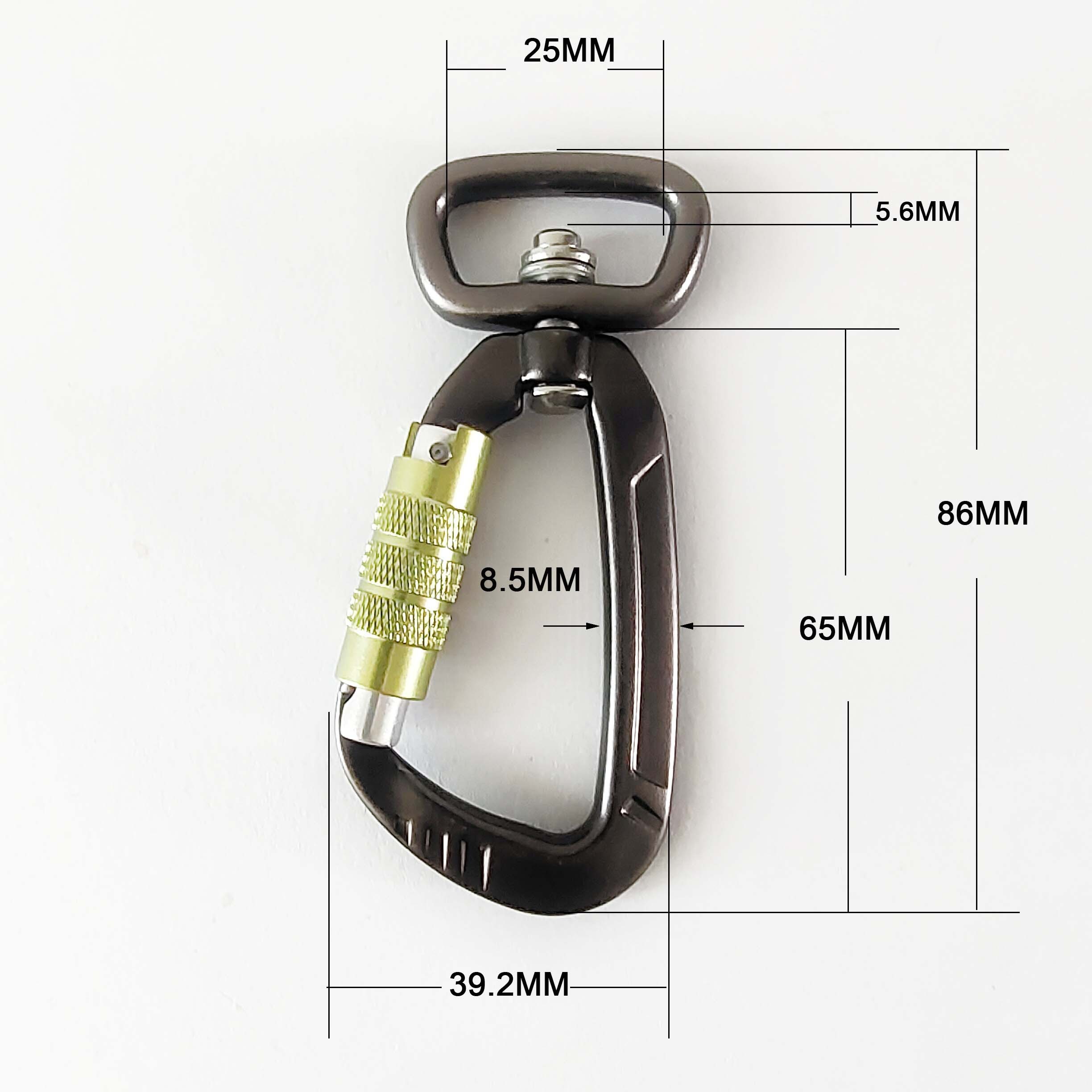 Swing Hook Automatic Locking Climbing Carabiner Clip Swivel Hook For Hammock Carabiner With key Ring