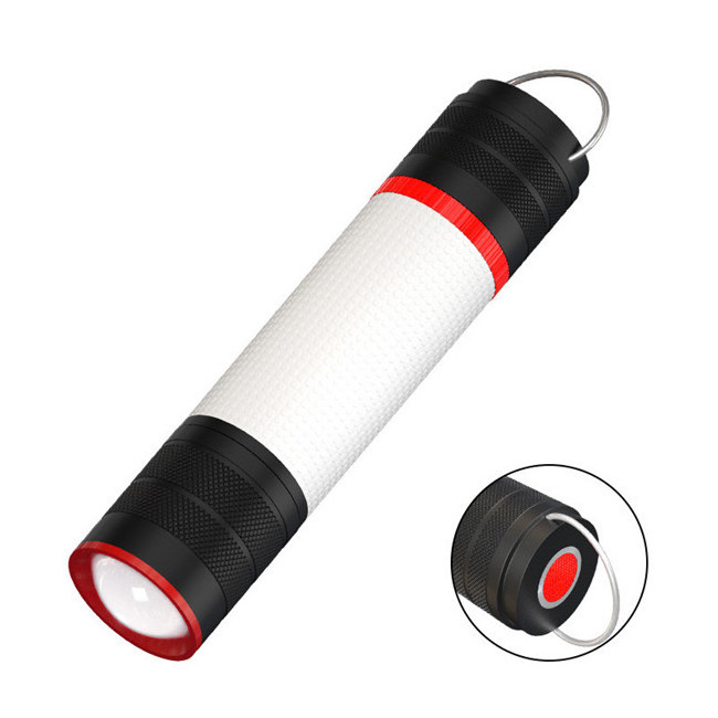 Pocket LED Camping light Portable T6 LED Torch flashlight Outdoor Magnetic Zoomable LED Flashlight with red blue warning light