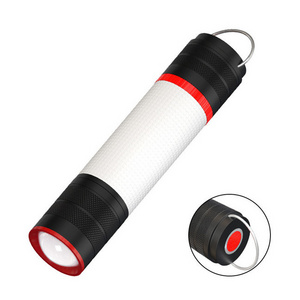 Pocket LED Camping light Portable T6 LED Torch flashlight Outdoor Magnetic Zoomable LED Flashlight with red blue warning light