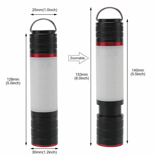 Pocket LED Camping light Portable T6 LED Torch flashlight Outdoor Magnetic Zoomable LED Flashlight with red blue warning light