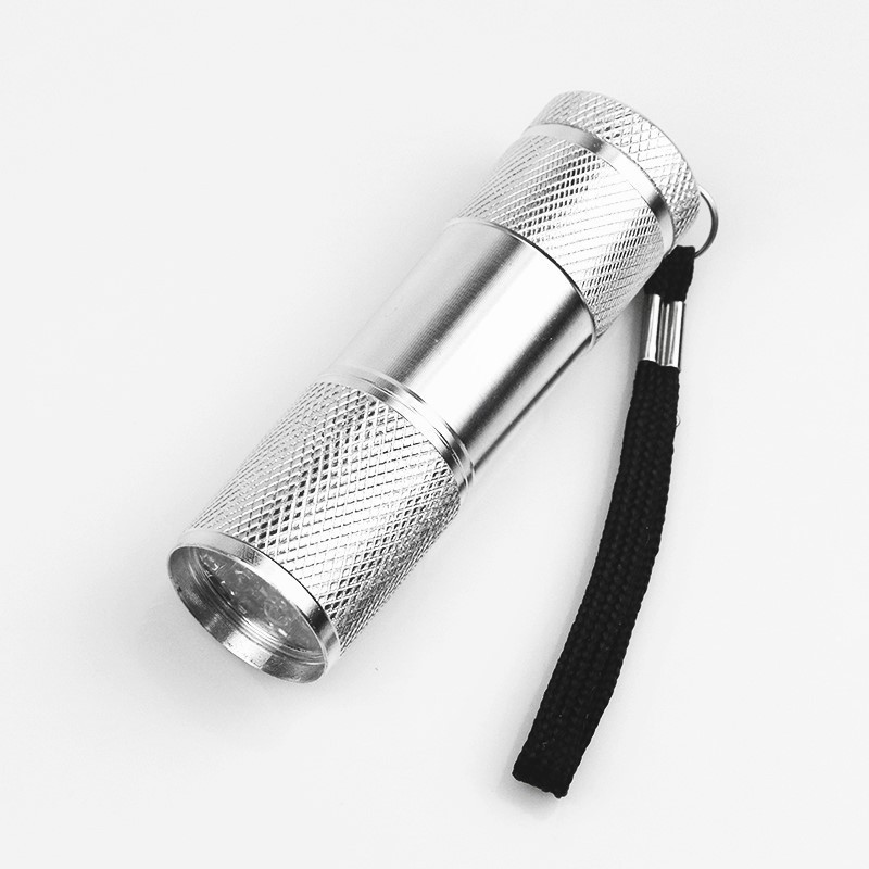 hot selling  Mini Bright 9 Led Flashlight Camping Flash Torch Light Manufacture Aluminum Small Torch Light Tiny Pock