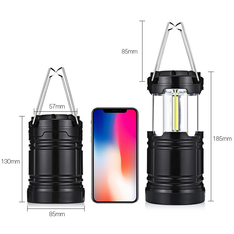 Wholesale Cheap Emergency Waterproof hanging Pop Up COB led Camping Lanterns AA Battery Powered for Outdoor Camping Hiking