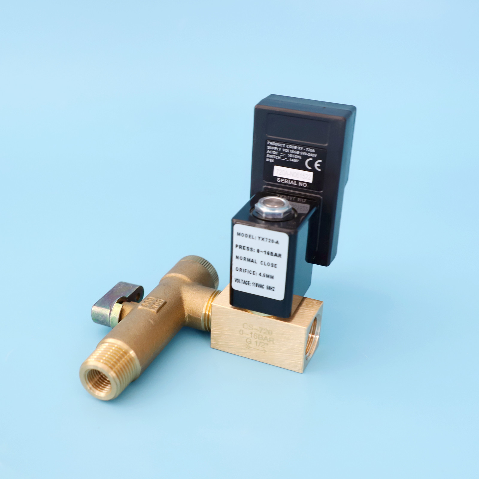 high pressure 2 way brass 24VDC 110V  220VAC 1/4 3/8 1/2 16bar 40bar digital auto drain air compressor solenoid valve with timer