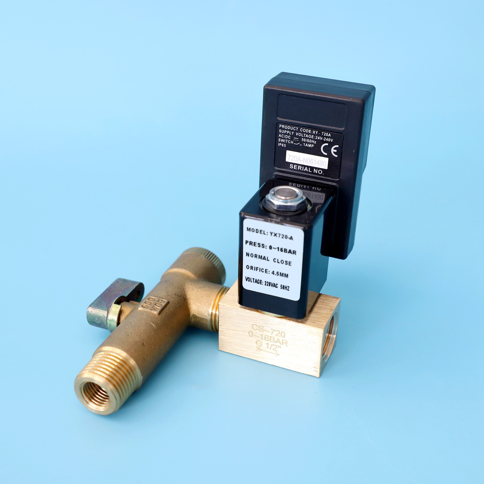 high pressure 2 way brass 24VDC 110V  220VAC 1/4 3/8 1/2 16bar 40bar digital auto drain air compressor solenoid valve with timer