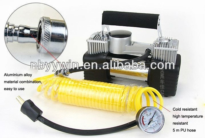 (WIN-733)New 12V Double-Cylinder Car inflatable Pump Air Compressor Tire Inflators Tool