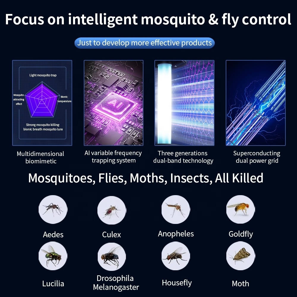 Mute Electric Shock Mosquito Killer Outdoor Physical Mosquito Catcher Usb Home Mosquito Killer Light