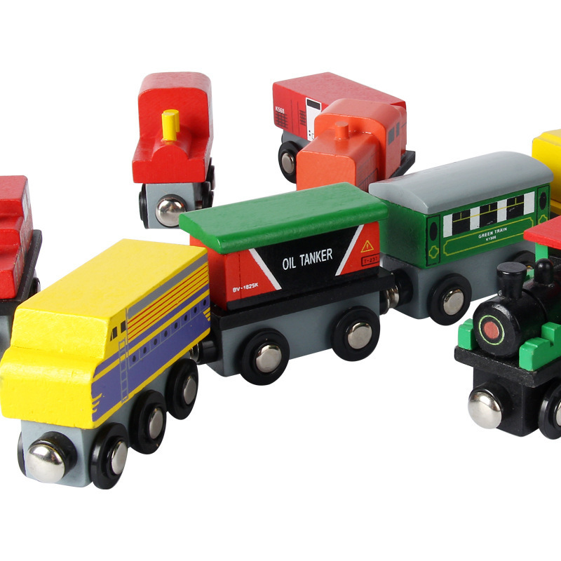 Toy Train Sets 12 PCS with Box Wooden Train Toys Magnetic Sets for Kids Toddler Gift for Christmas and Birthday for Boys and Gir