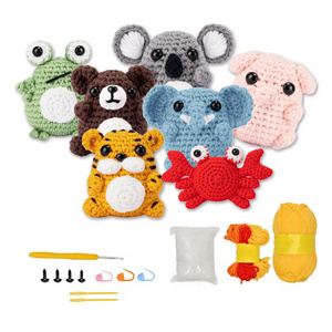 Custom Kids Educational Animal Yarn Learning Diy Mini Handmade Craft Crochet Kit For Kids