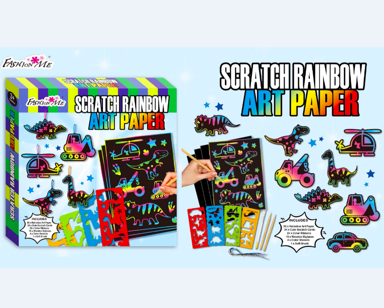 Kids Magic Scratch Off Paper Crafts Arts Kits With 10 Wooden Stylus Scratch Paper Art Set