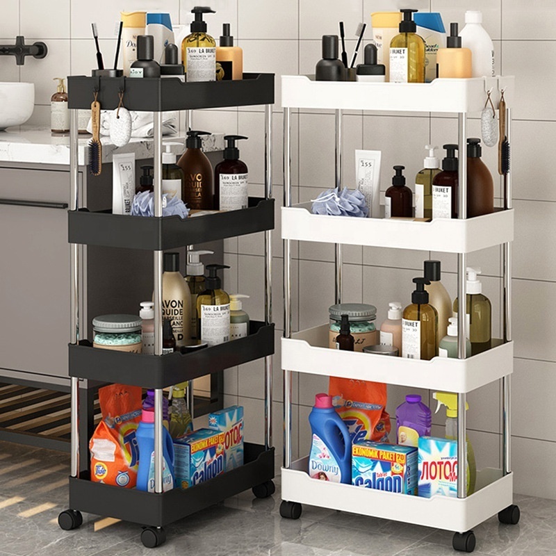 PP Plastic Multilayer Save Space Crack Shelf Bathroom Holder Removable Rack Narrow Storage Racks Kitchen Organizer