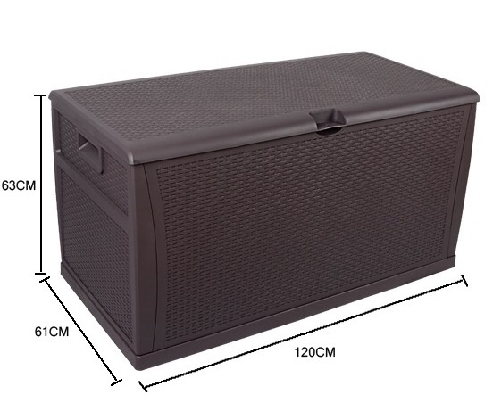 121 Gallon Large Capacity Storage Box Large Deck Box Outdoor Storage for Patio Cushions