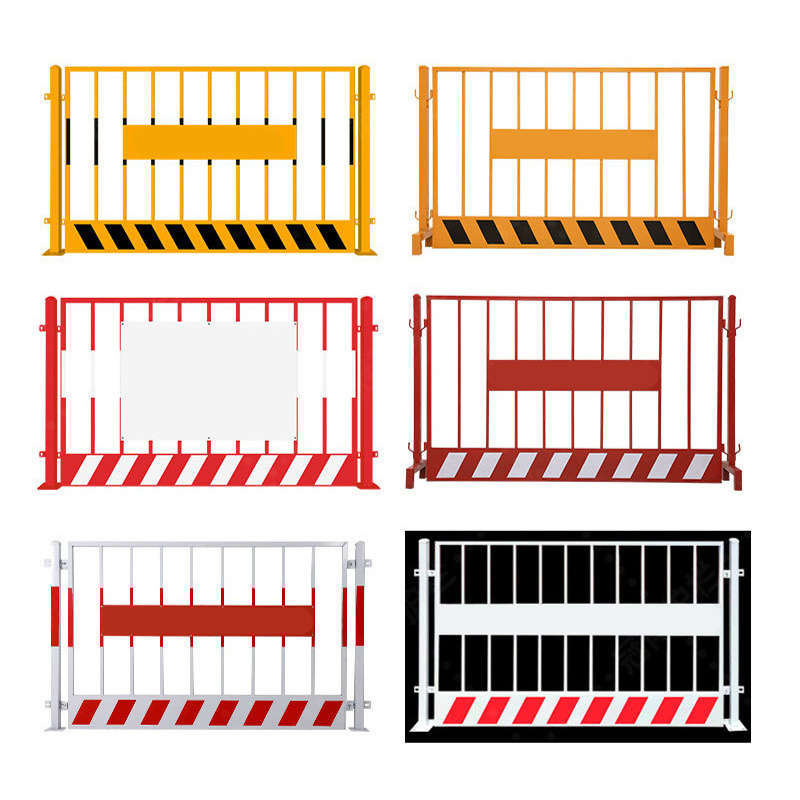 Steel Metal Portable Moving Construction Sites Warning Barrier Crowd Control Barricade Guard Rail Guardrail Fence For Safety