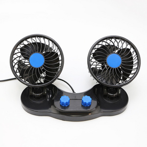 12V/24V 5"  Dual Head Car Cooling Fan Electronic Portable Vehicle  Fan For Car Truck 360 Degree Rotate Car Fan