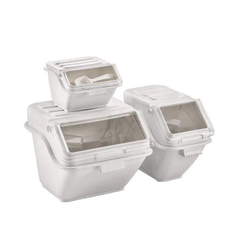 Wholesale Small Middle Capacity Stackable White Container Bins Mobile  Shelf Ingredient Plastic Storage Bin And Boxes With Lid