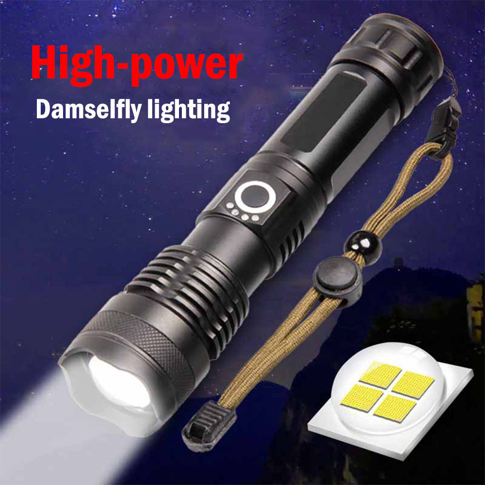 High Power P50 Flashlight Torches 1000 lumen Zoomable Flashlight xhp50 Outdoor Waterproof Rechargeable Led Tactical Flashlight