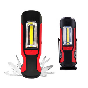 Multi-functional Work Light Portable Emergency Pocket Tool Flashlight With Red Light Warning Light