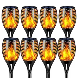 33led 96led Solar Flame Lights Dancing Fire Flame Effect Outdoor Garden Stake Light For Driveway Pathway