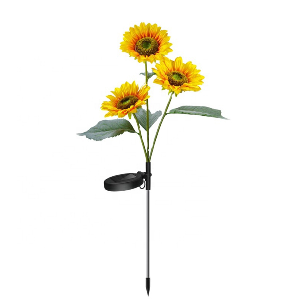 Upgrade 3 Sunflower Solar Lights Solar Flowers Stakes Lights for for Patio Porch Backyard Cemetery Memorial Decoration