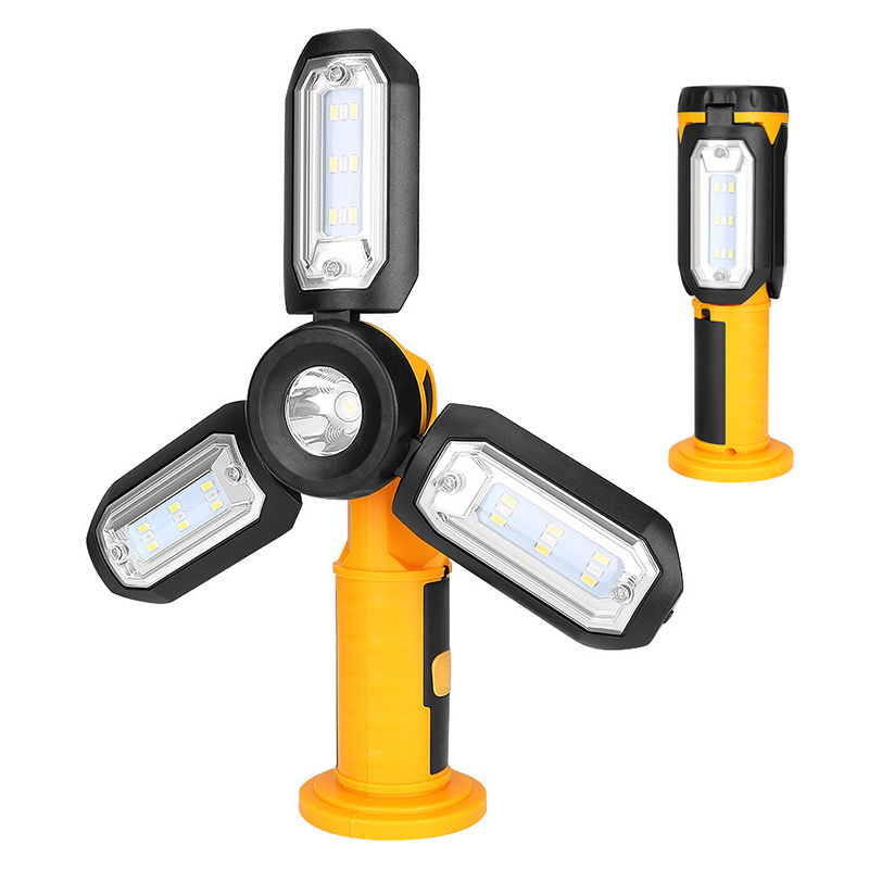 Outdoor Lighting Emergency Lamp 3-leaf Foldable Battery Powered 360 Degree Adjustable Led Work Repair Light