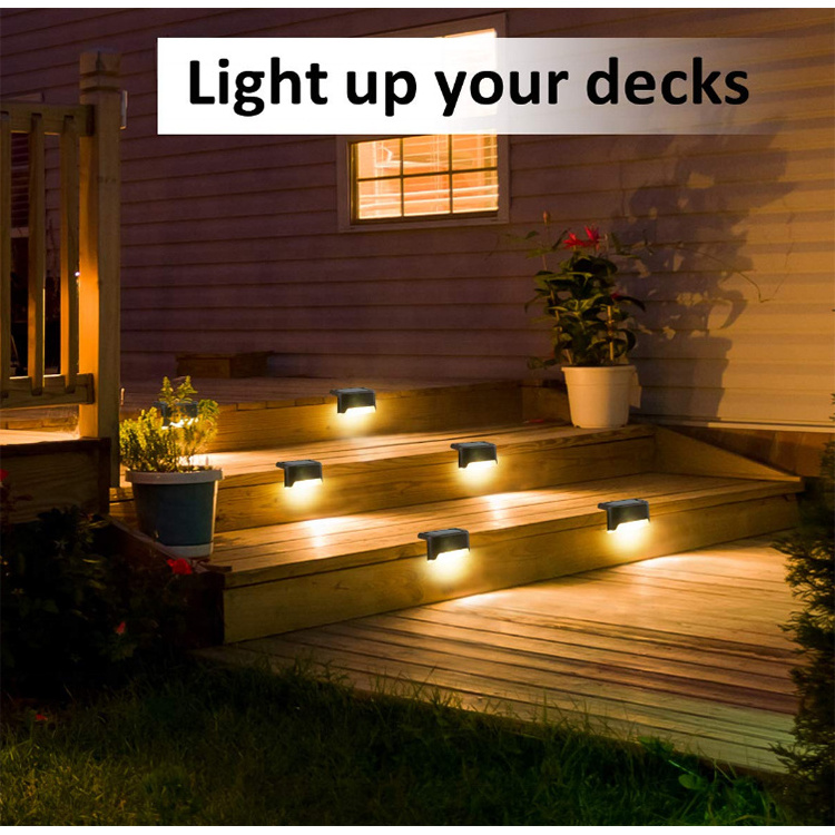 Solar Deck Lights Fence Post Outdoor Lights Waterproof Solar Step Lights for Pathway Patio Stairs Step and Fences