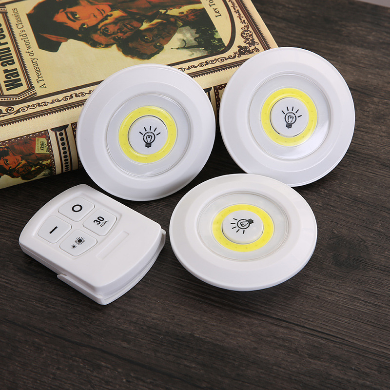 3 Pack Ultra Bright Cabinet Led Puck Light 250 Lumen Battery Powered Wireless Cob Closet Night Light with Remote Control