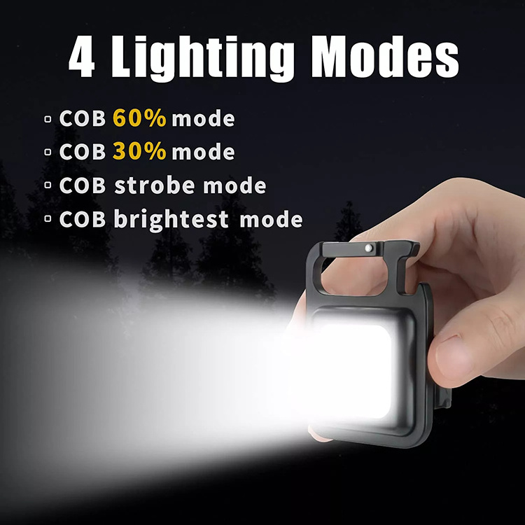 LED Mini Light COB Key Chain Flashlights Small  Rechargeable Magnetic Work Light for Walking Camping Repair