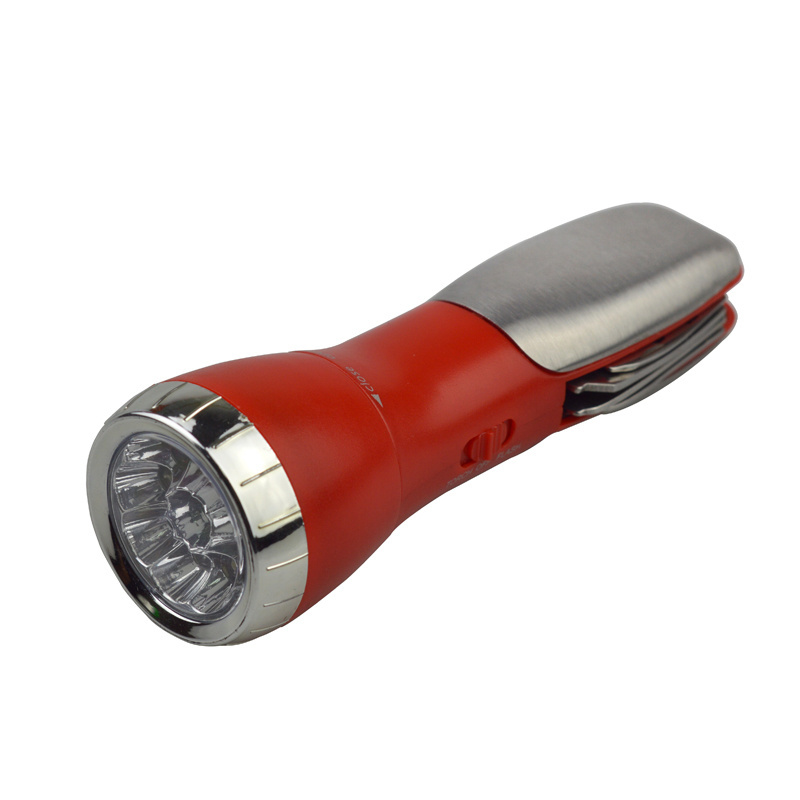 Gift Promotion Torch Light Cheap Lamp 3 AAA Dry Batteries Easy Operation 9+1 Led Multi-tool Flashlight