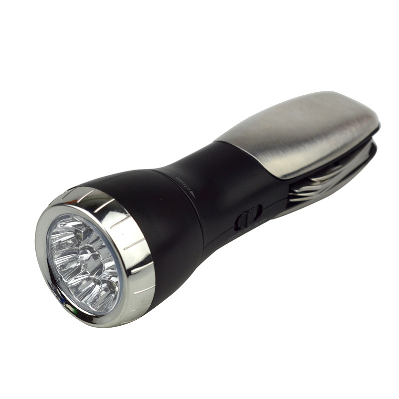 Gift Promotion Torch Light Cheap Lamp 3 AAA Dry Batteries Easy Operation 9+1 Led Multi-tool Flashlight