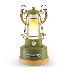 Camping Lantern Rechargeable 370LM Dimmable LED Vintage Lanterns Waterproof LED Retro Camping Lights