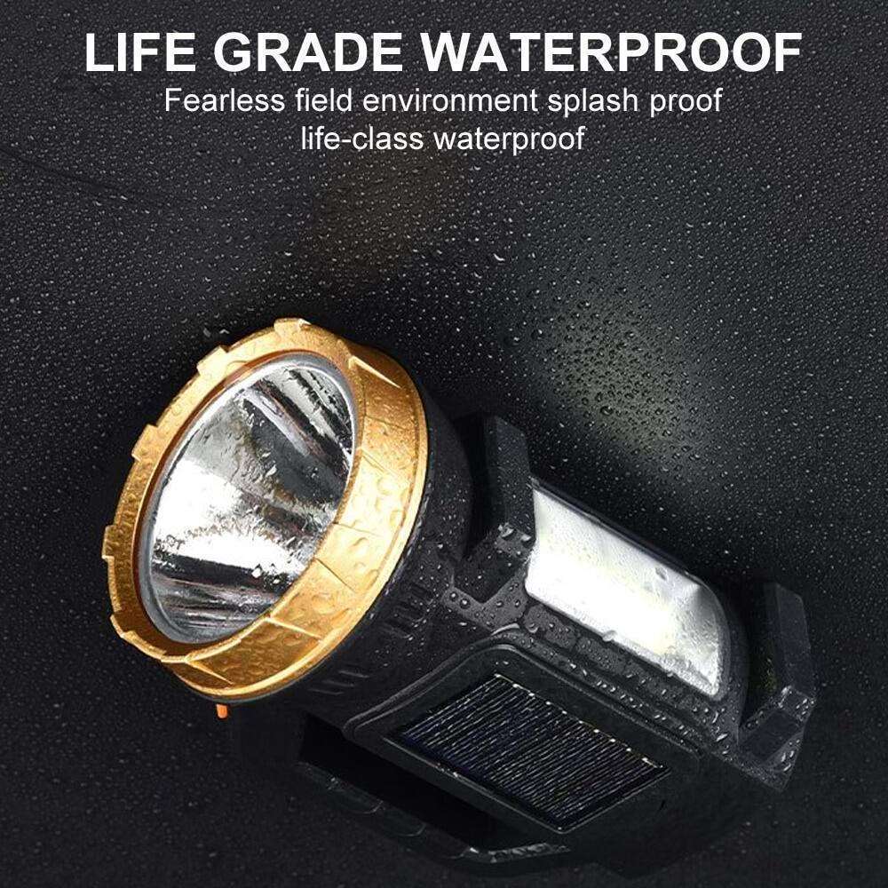 Portable High Power Ipx6 Waterproof Abs Plastic Small Rechargeable Led Solar Emergency Light For Outdoor