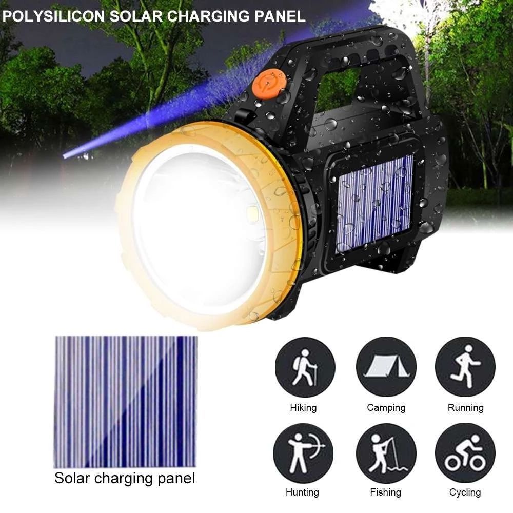 Portable High Power Ipx6 Waterproof Abs Plastic Small Rechargeable Led Solar Emergency Light For Outdoor