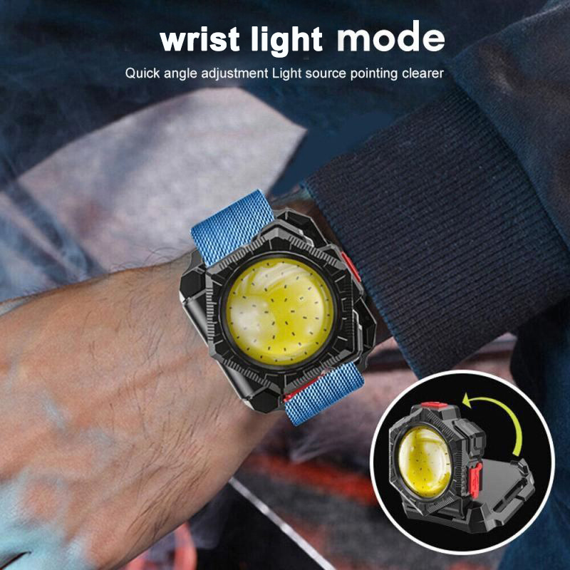 Angle Adjustable Mini Outdoor Light 3 In 1 Wrist Light Headlight Waist Bag Light COB Mini Flashlight